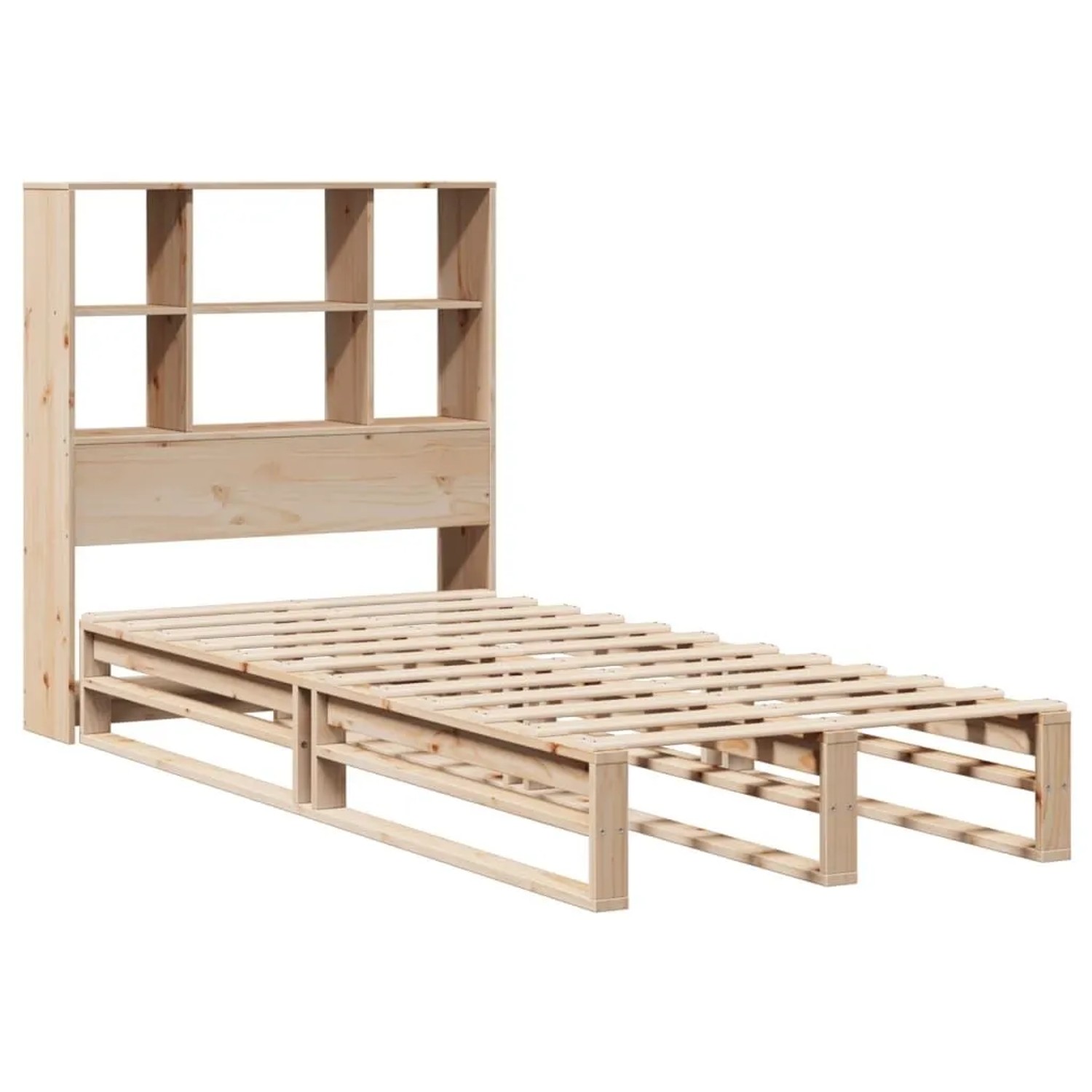 vidaXL Massivholzbett mit Regal ohne Matratze 90x200 cm Massivholz 3323911