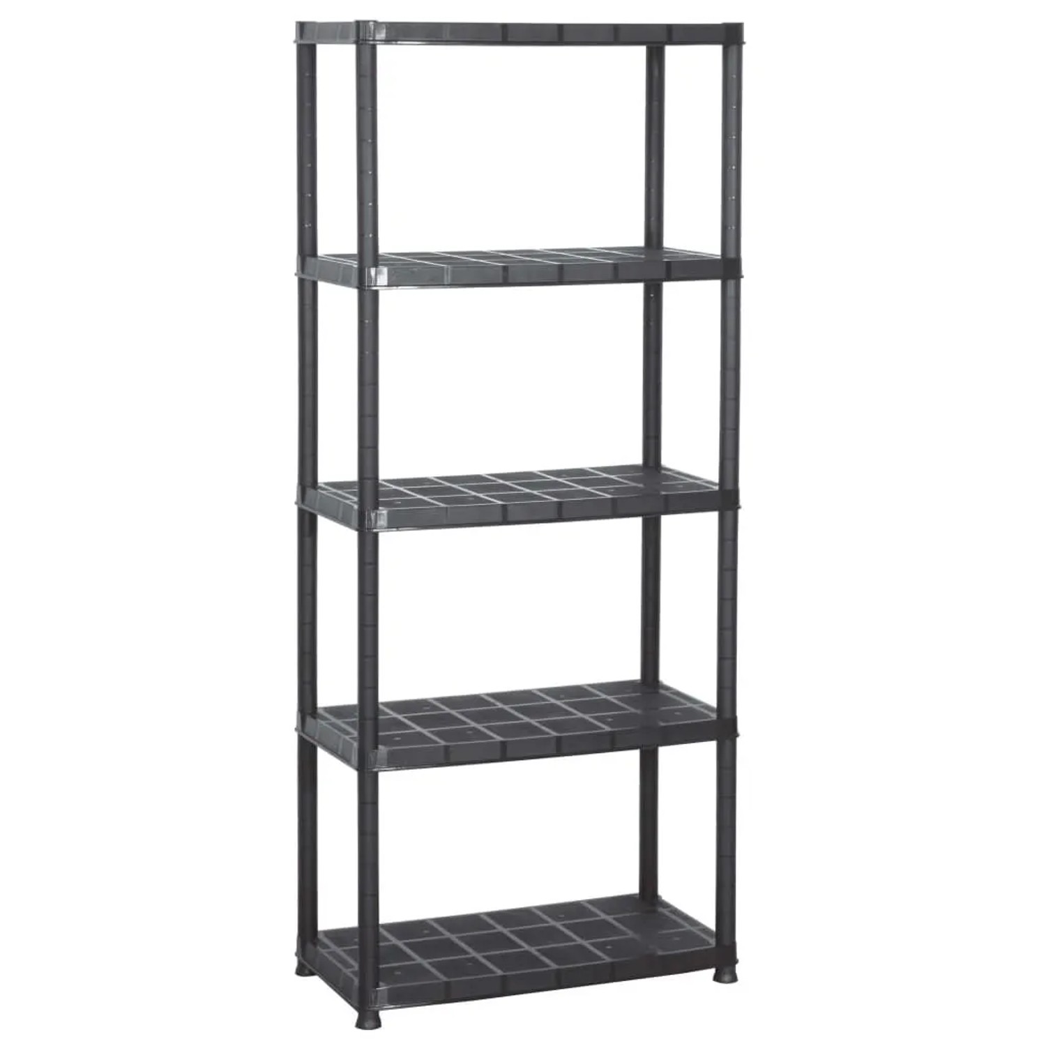 vidaXL Lagerregal 5-Tier Schwarz 71x38x170 cm Kunststoff 147684
