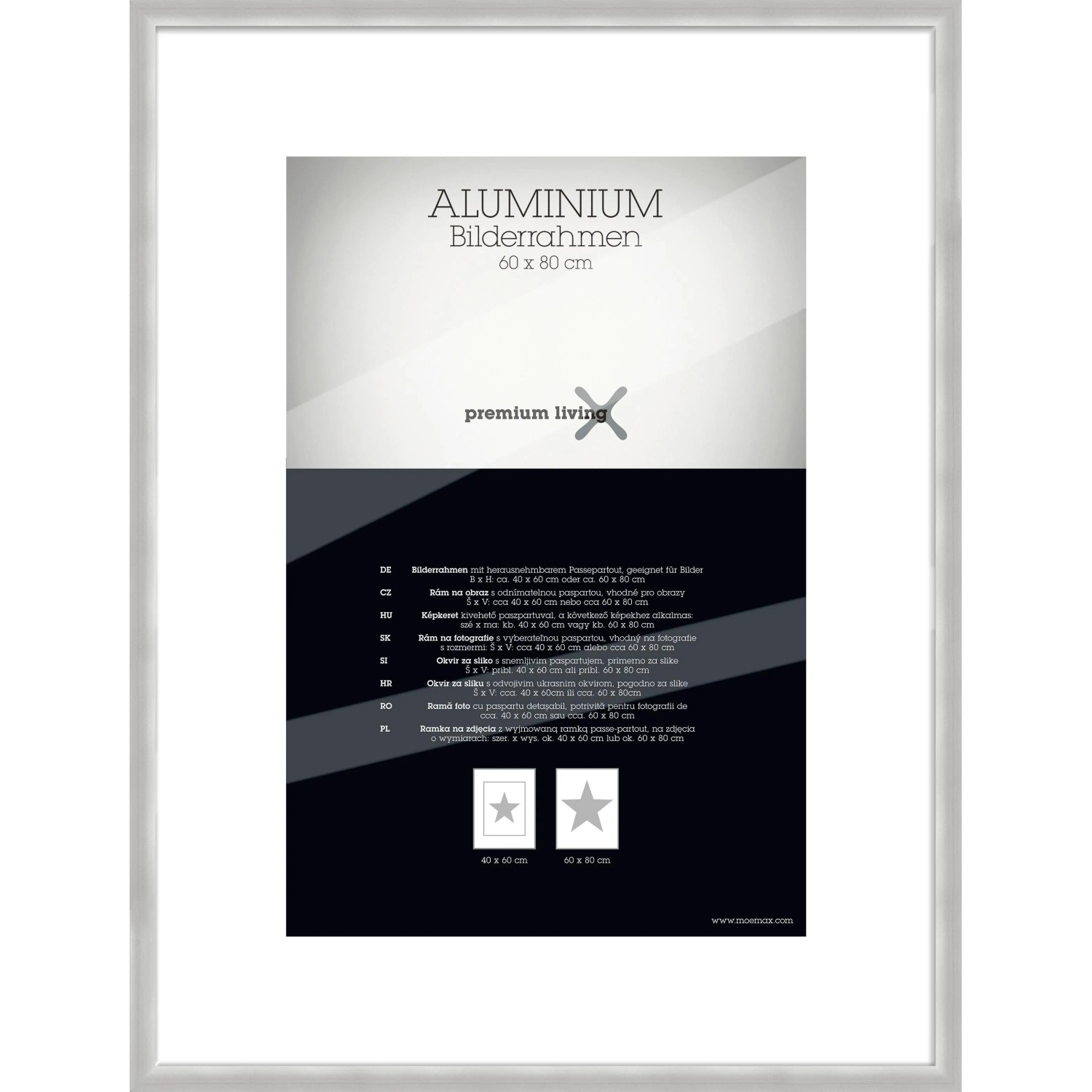 Premium Living Bilderrahmen Aluminium ca. 60x80cm