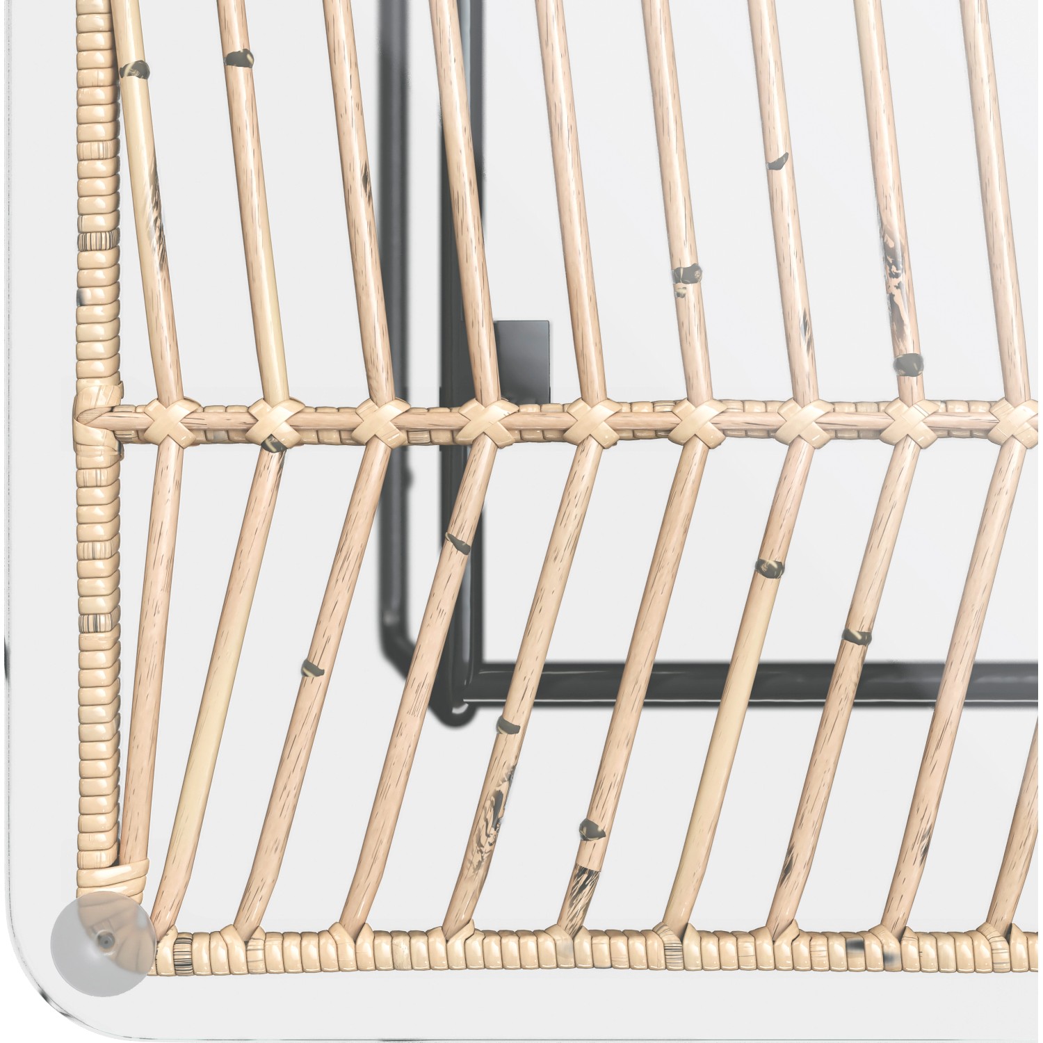 Detailansicht Lounge-Set Udima: Rattan-Gartenmöbel mit Tisch, Naturfarben.