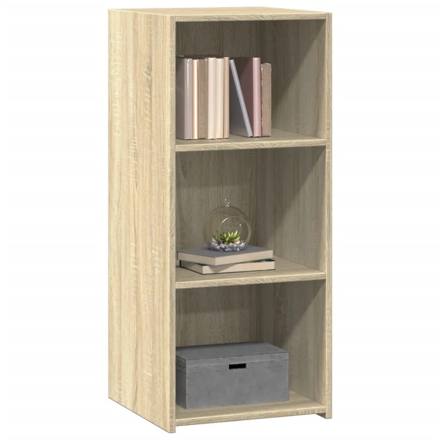 vidaXL Sideboard Sonoma-Eiche, 40x41x93 cm, Holzwerkstoff, Wohnzimmerschrank mit drei Fächern.