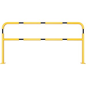 Gelb-schwarzer Schake Rohrbügel 2000x1000 mm zum Aufdübeln, Absperrung für Baugeräte.