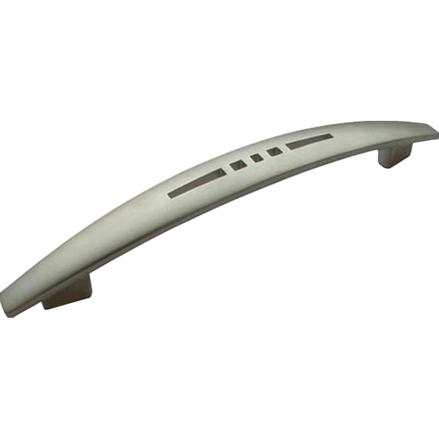 Möbelgriff 1485, vernickelt-schwarz, aus Metall mit Lochmuster.