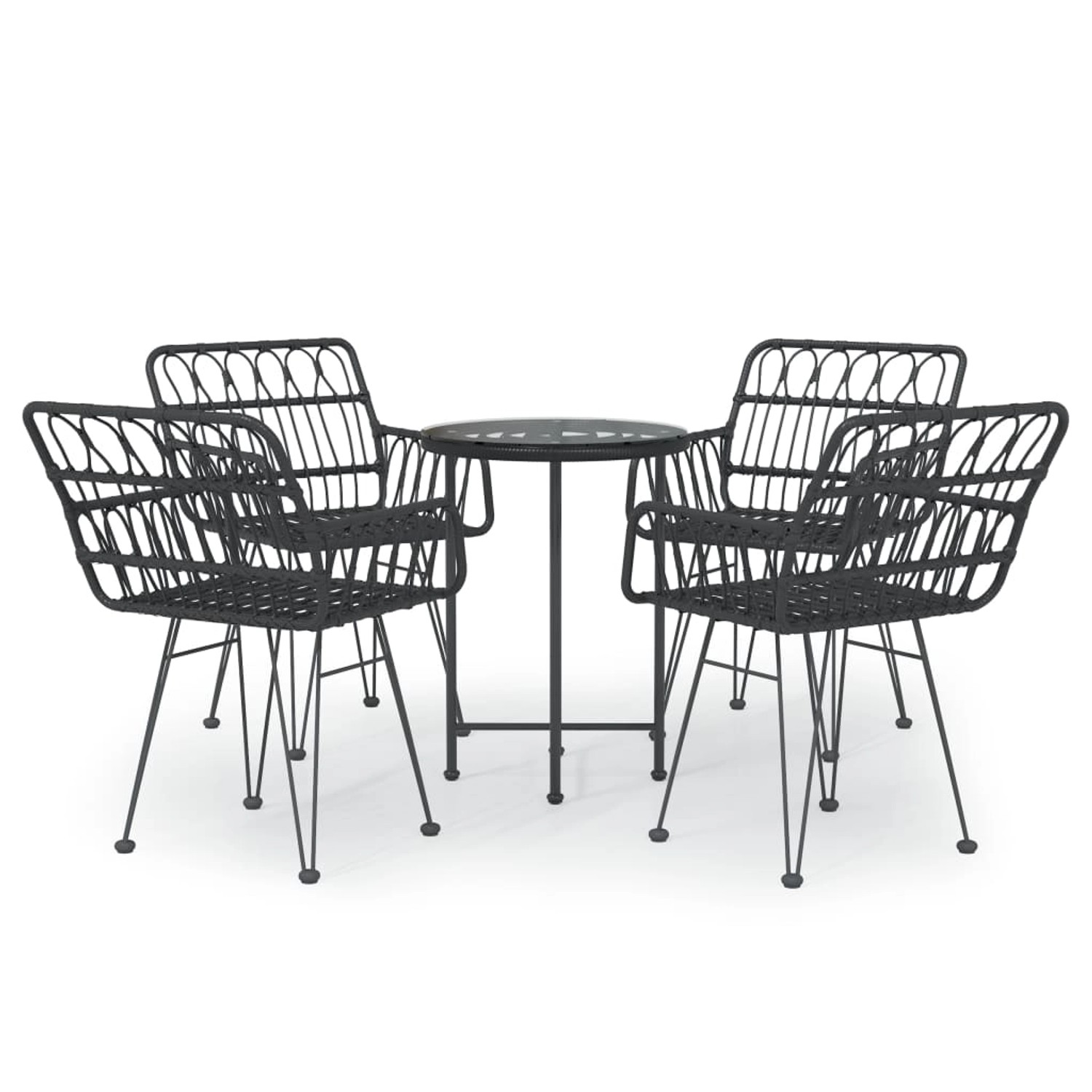 Vidaxl 5-tlg. Garten-essgruppe Schwarz Poly Rattan günstig online kaufen