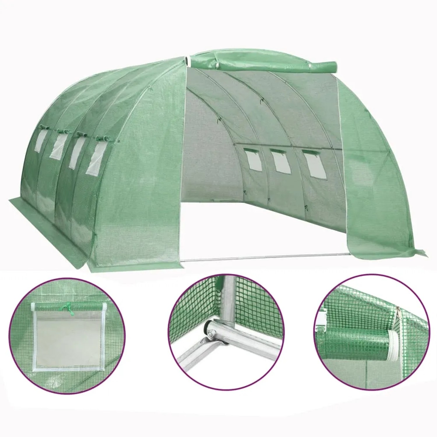 furnicato Gewächshaus 16 m² 4x4x2 m
