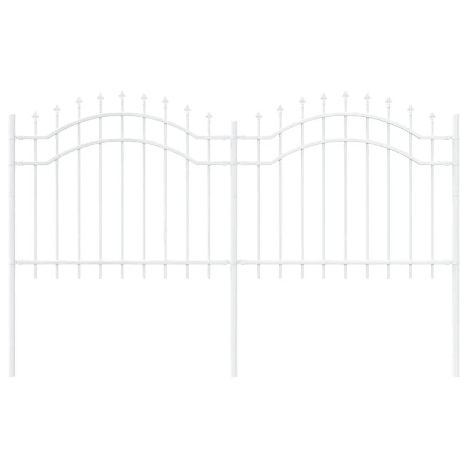 vidaXL Gartenzaun Weiß 140 cm Pulverbeschichteter Stahl 42003969 günstig online kaufen