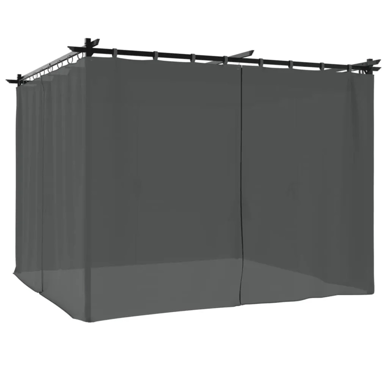 Furnicato Pavillon Mit Vorhängen Anthrazit 3x3 M Stahl