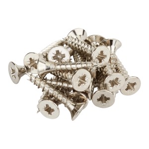 SOTECH Befestigungsschrauben 3x16mm, Edelstahloptik, Kreuzschlitz PZ. Set für Möbelscharniere.