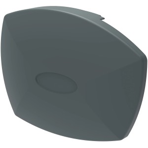 Graue Endkappe aus Aluminium für Kassettenmarkisen.