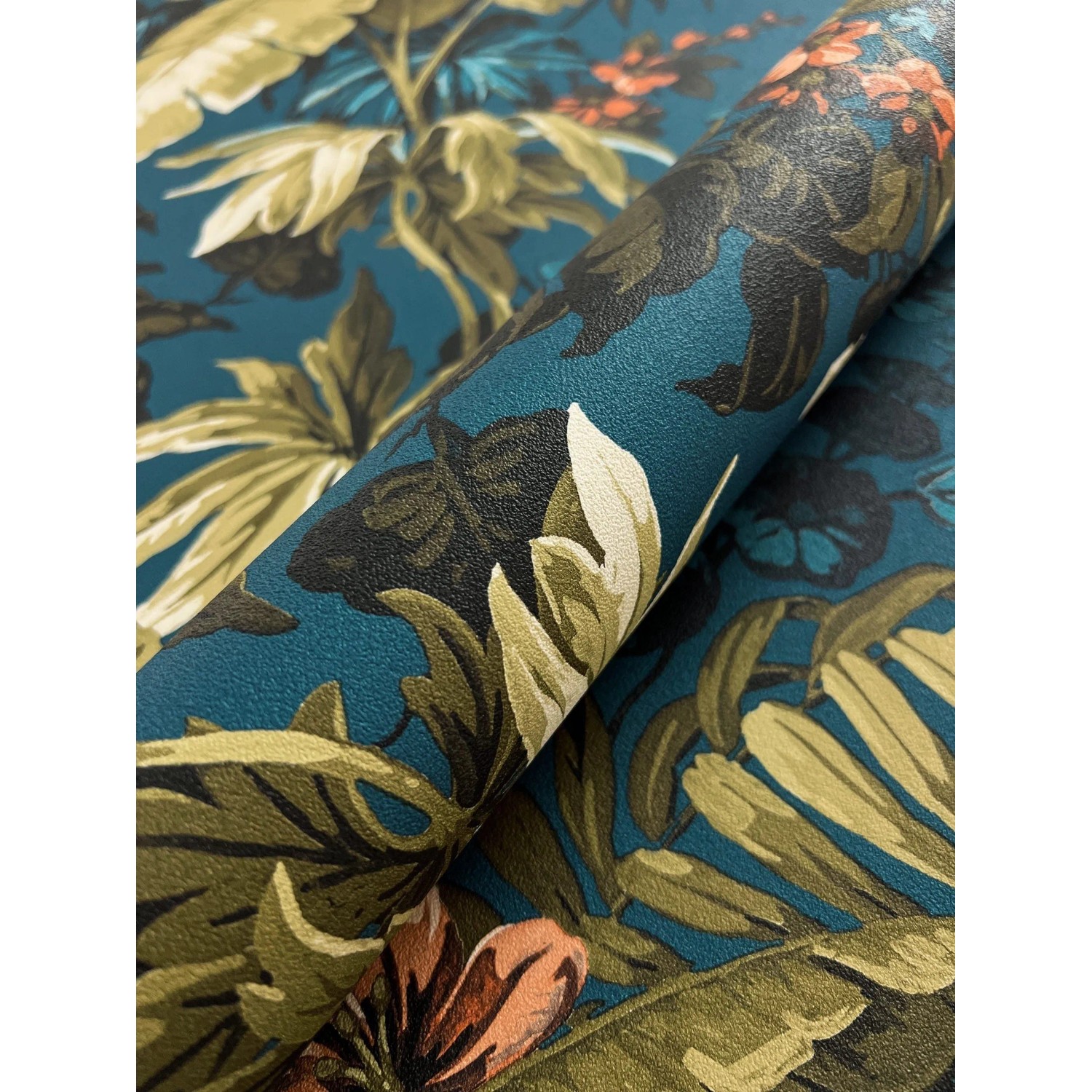 Newroom Vliestapete Sybella Petrol Dschungel Modern günstig online kaufen