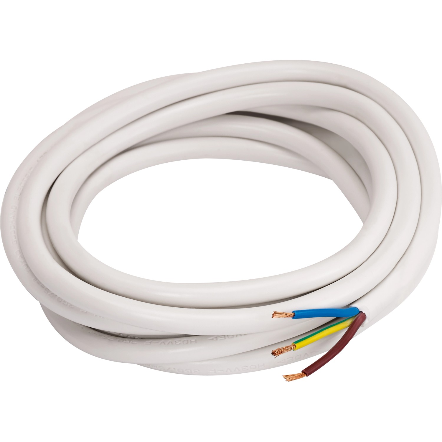 Lampenanschluss-Set, 4-teilig, mit weißem Verteilerbaldachin, Lüsterklemme, Schlauchleitung und Phasenprüfer.