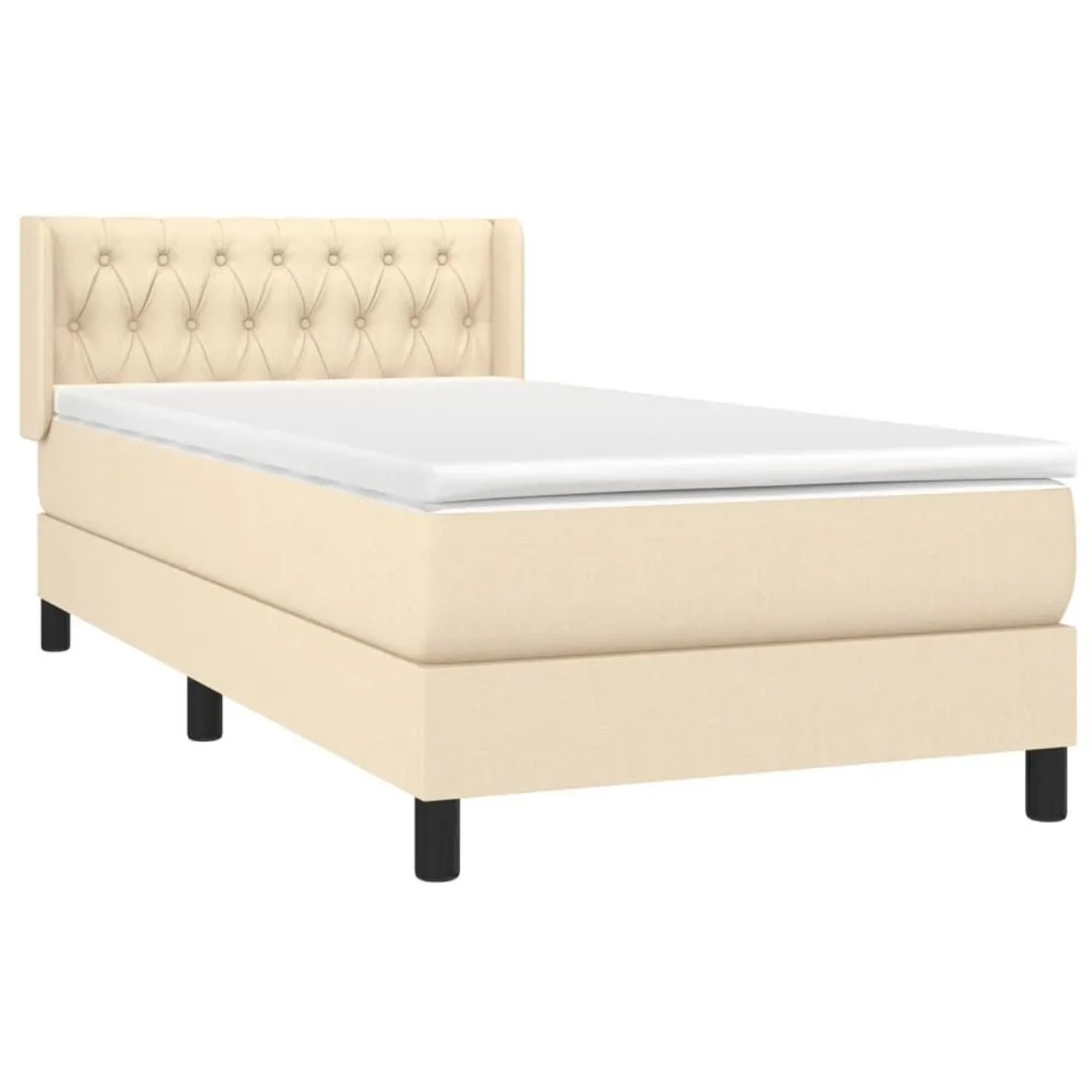 vidaXL Boxspringbett mit Matratze Creme 90x190 cm Stoff 3129918 günstig online kaufen