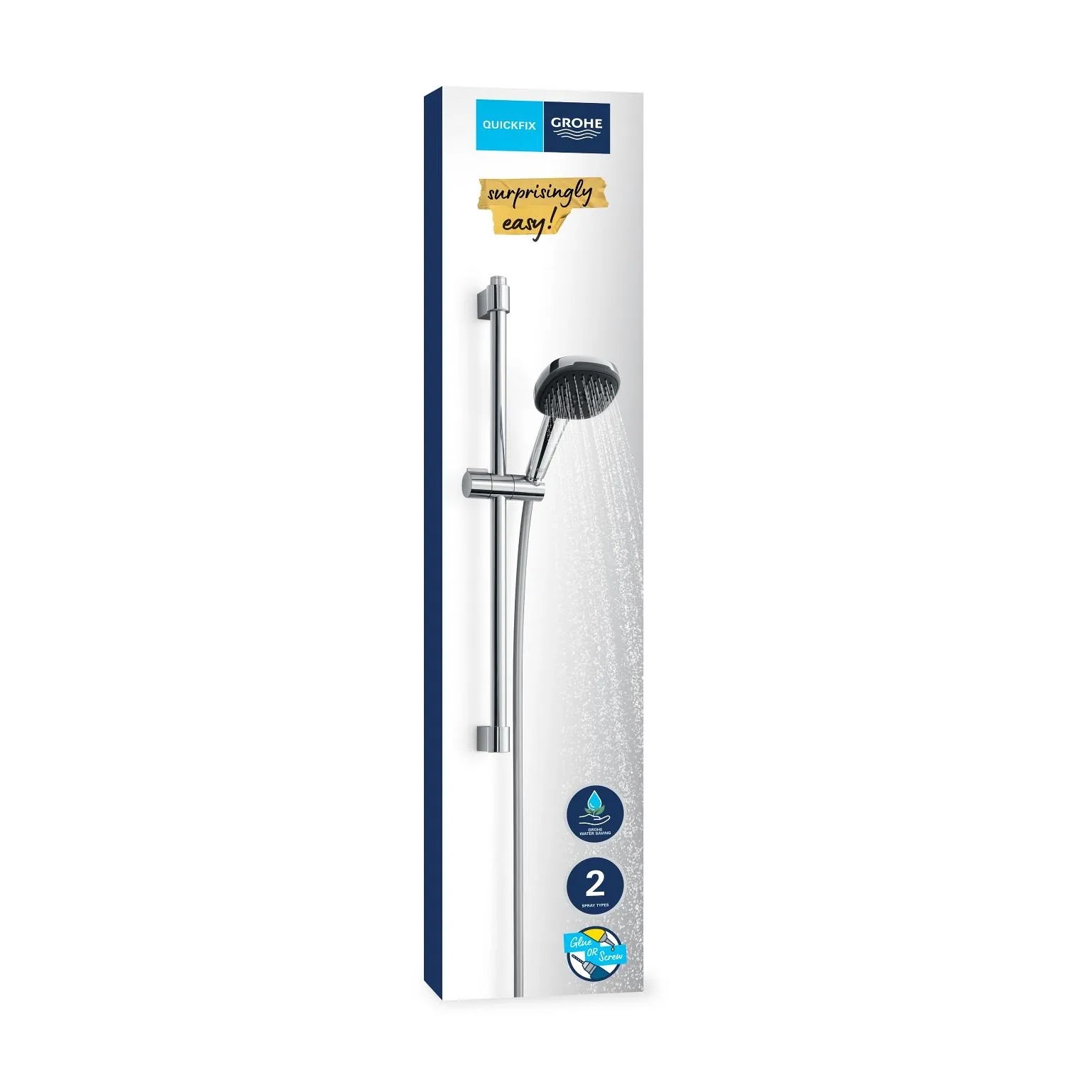 Grohe Brausegarnitur Vitalio Comfort 110 Chrom, 2 Strahlarten, Quickfix im Karton.