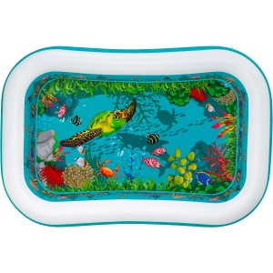 Bestway Family Pool mit 3D Unterwasserwelt-Motiv, eckig, 262x175x51 cm. Planschbecken mit Unterwasser-Druck.