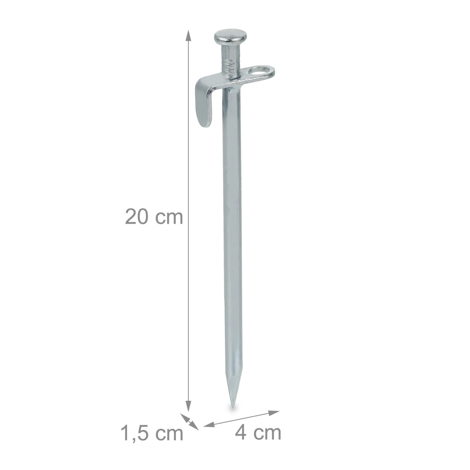 Relaxdays Felsbodenheringe 12er Set Edelstahl Silber Stabil 20 cm 110 g_4