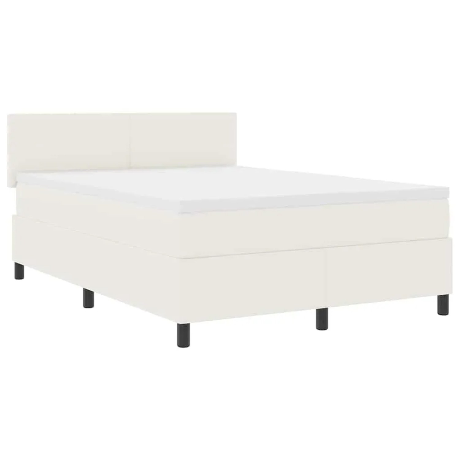 vidaXL Boxspringbett Creme und Weiß 160 x 200 cm Cordstoff 3337521