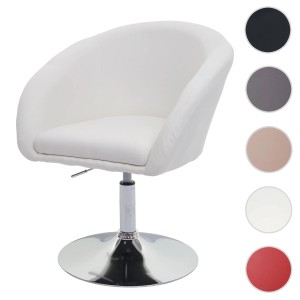 MCW Esszimmerstuhl F19, creme-weißer Polsterstuhl mit Stoffbezug und verchromtem Fuß.