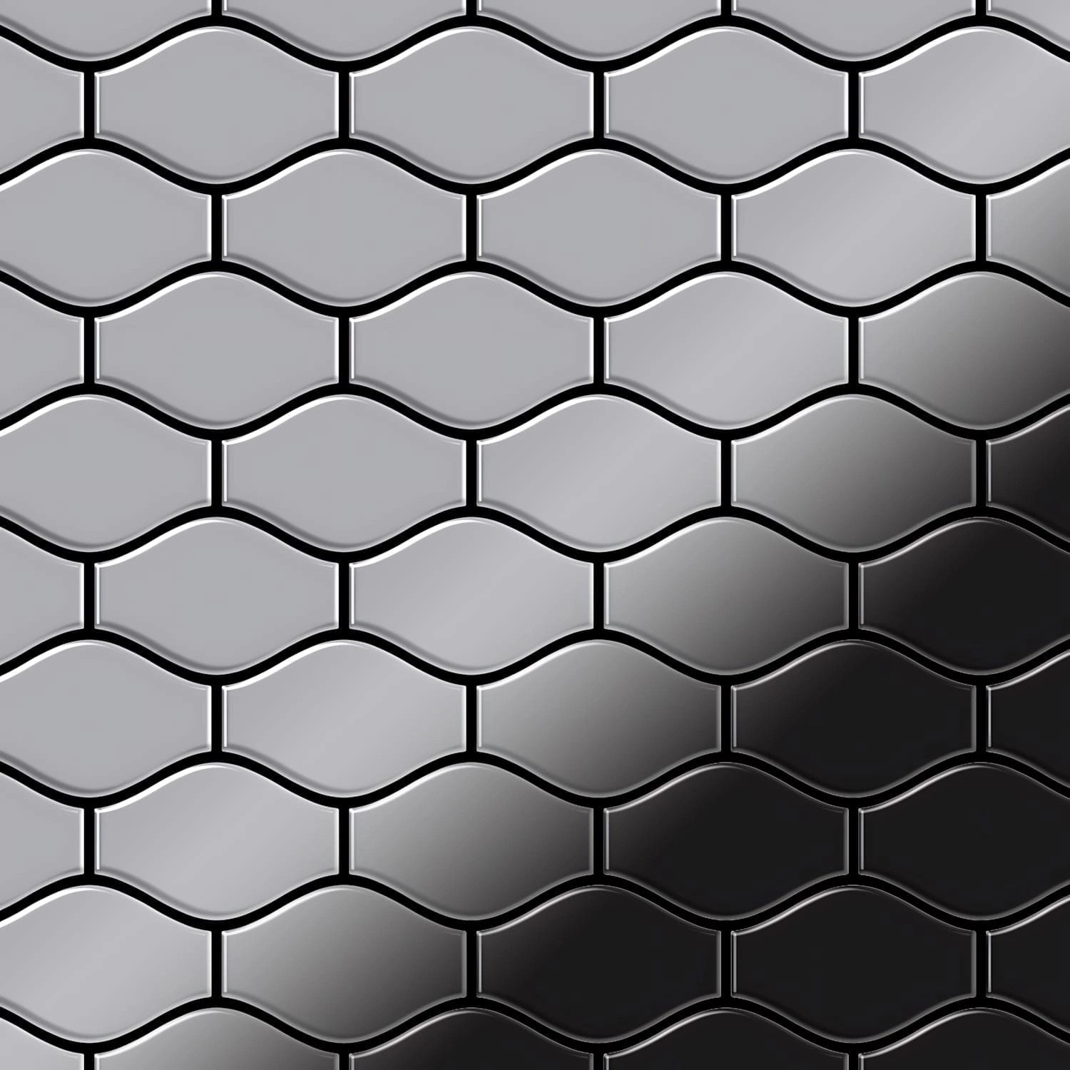 ALLOY Mosaik Fliese Massiv Metall Edelstahl Marine Hochglanz Grau 1,6mm Kar günstig online kaufen
