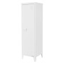 Weißer, freistehender ML-Design Aktenschrank aus Stahl, 38x38x137,5 cm, für Büro.
