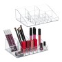 Relaxdays Make Up Organizer Kunststoff Transparent 2er Set 14 Fächer 25,5 cm x 17,5 cm x 8 cm