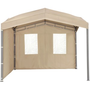 tepro Seitenteil-Set Marabo Taupe: 1 geschlossenes & 1 mit Fenster für Pavillon.