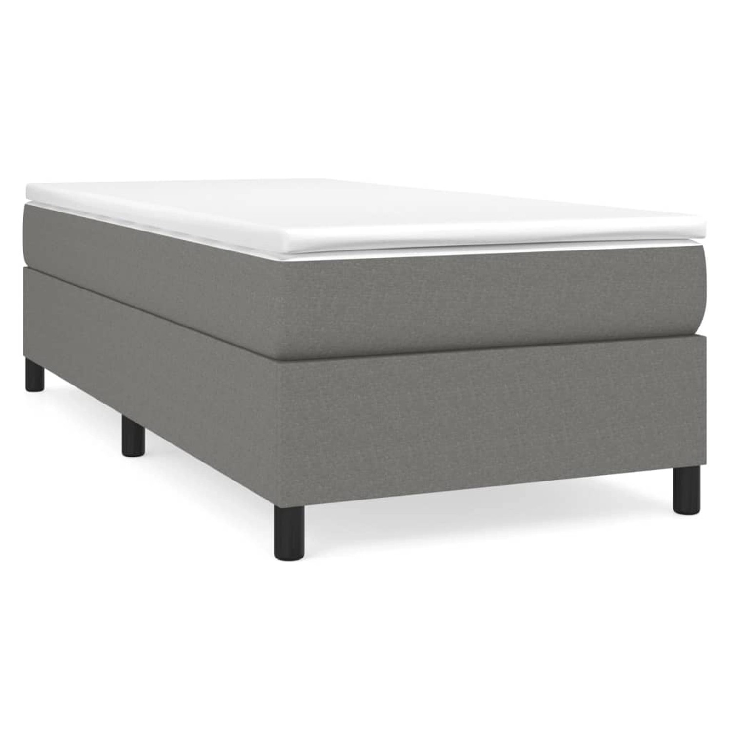 Thumbnail - vidaXL Boxspringbett mit Matratze Dunkelgrau 90x190 cm Stoff1396464