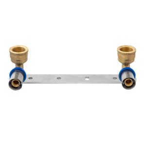 Kirchhoff MS-Montageeinheit 16mm, blank, mit 1/2 IG-Anschluss und Stichmaß 153mm für Pressfittings.