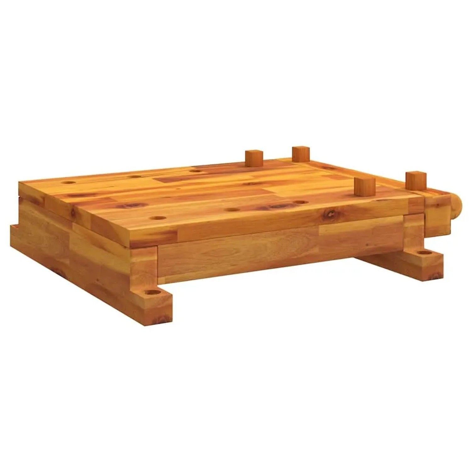 vidaXL Werkbankplatte mit Schraubstock 52x44x9,5 cm Massivholz Akazie 353786