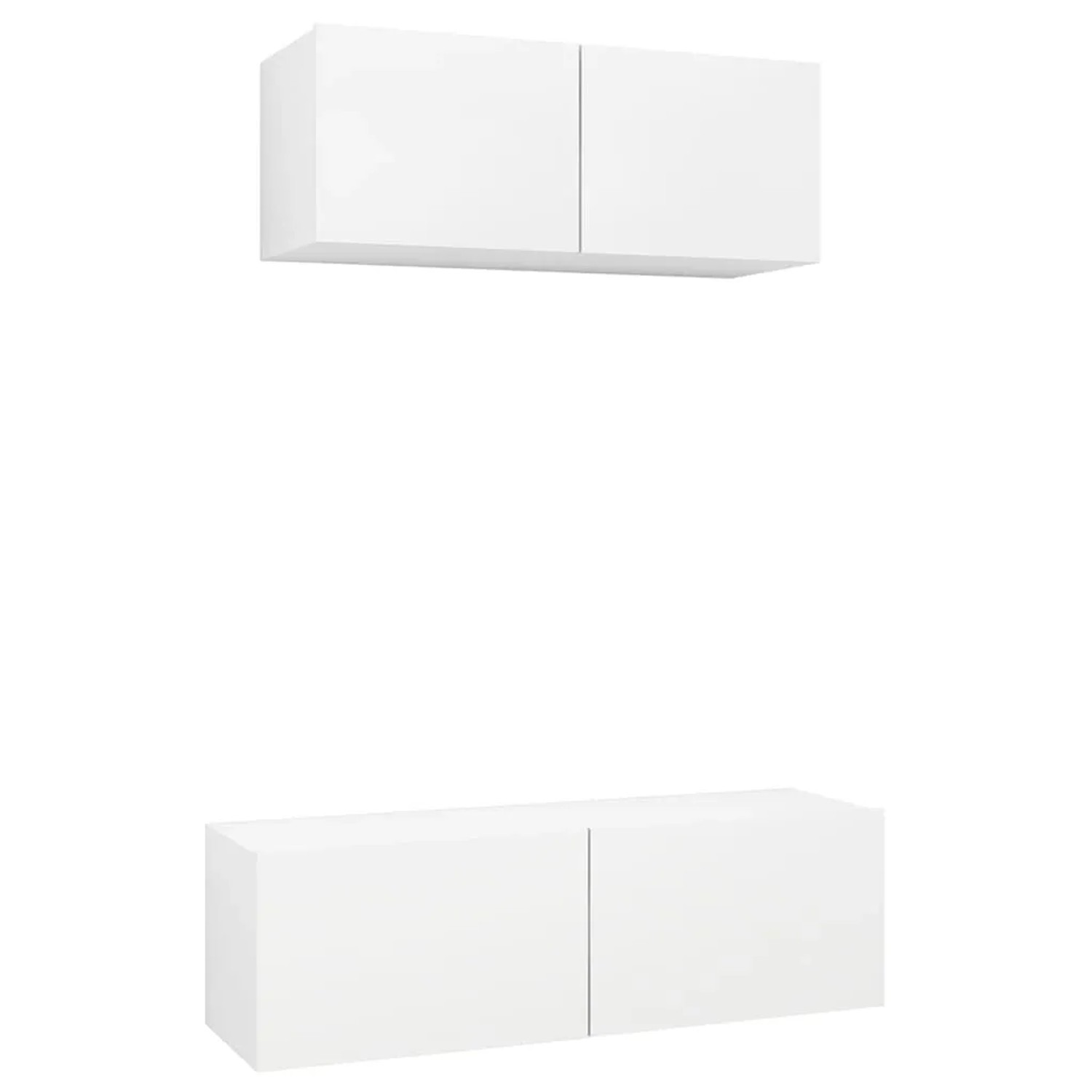 vidaXL 2-Tlg TV-Schrank-Set Weiß Holzwerkstoff 3078702