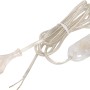 Transparente Zuleitung mit Schalter und Euro-Stecker, 2 m, für Lampeninstallation.