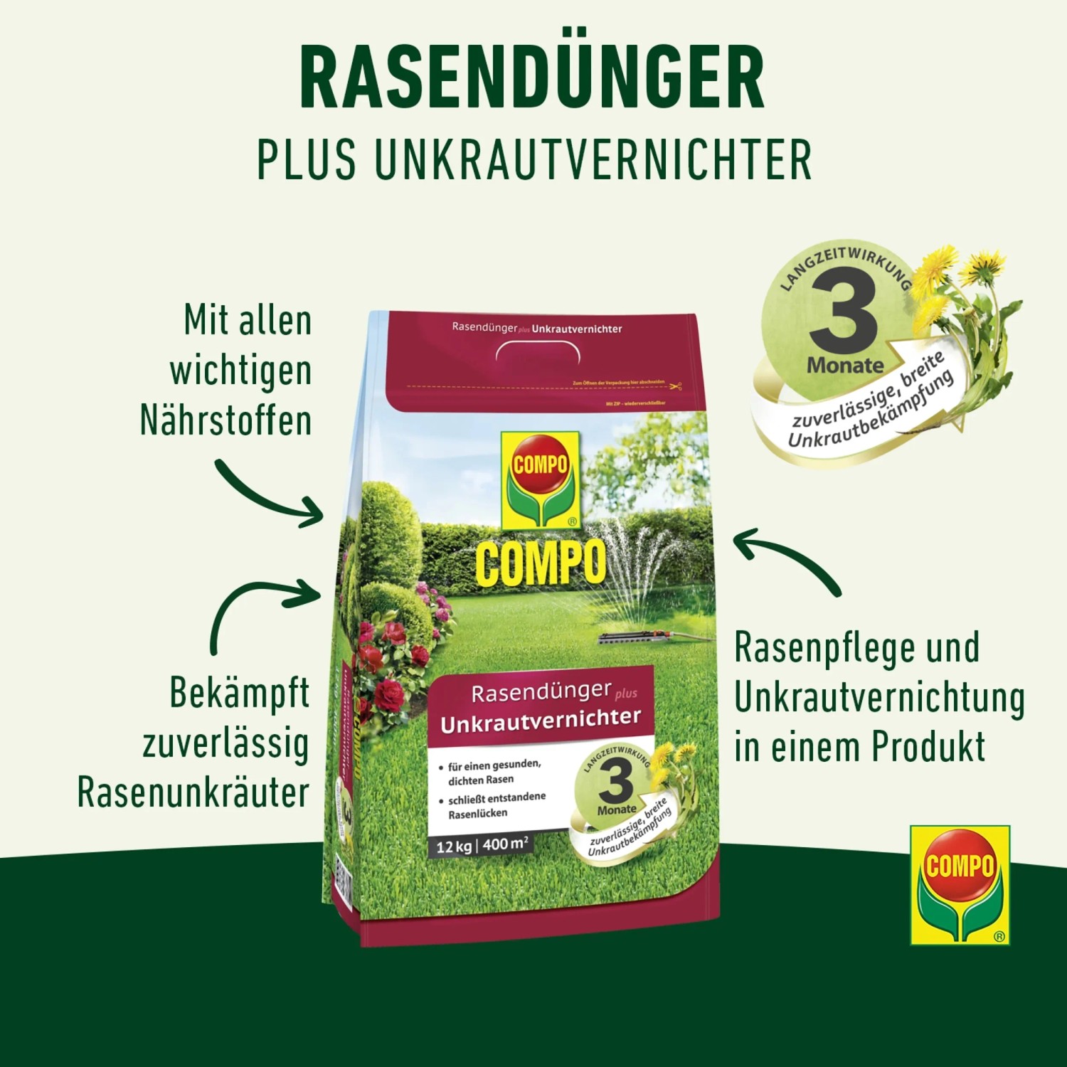 Dehner Unkrautvernichter Plus Rasendünger, Unkraut Produktbild-Vorschau 5