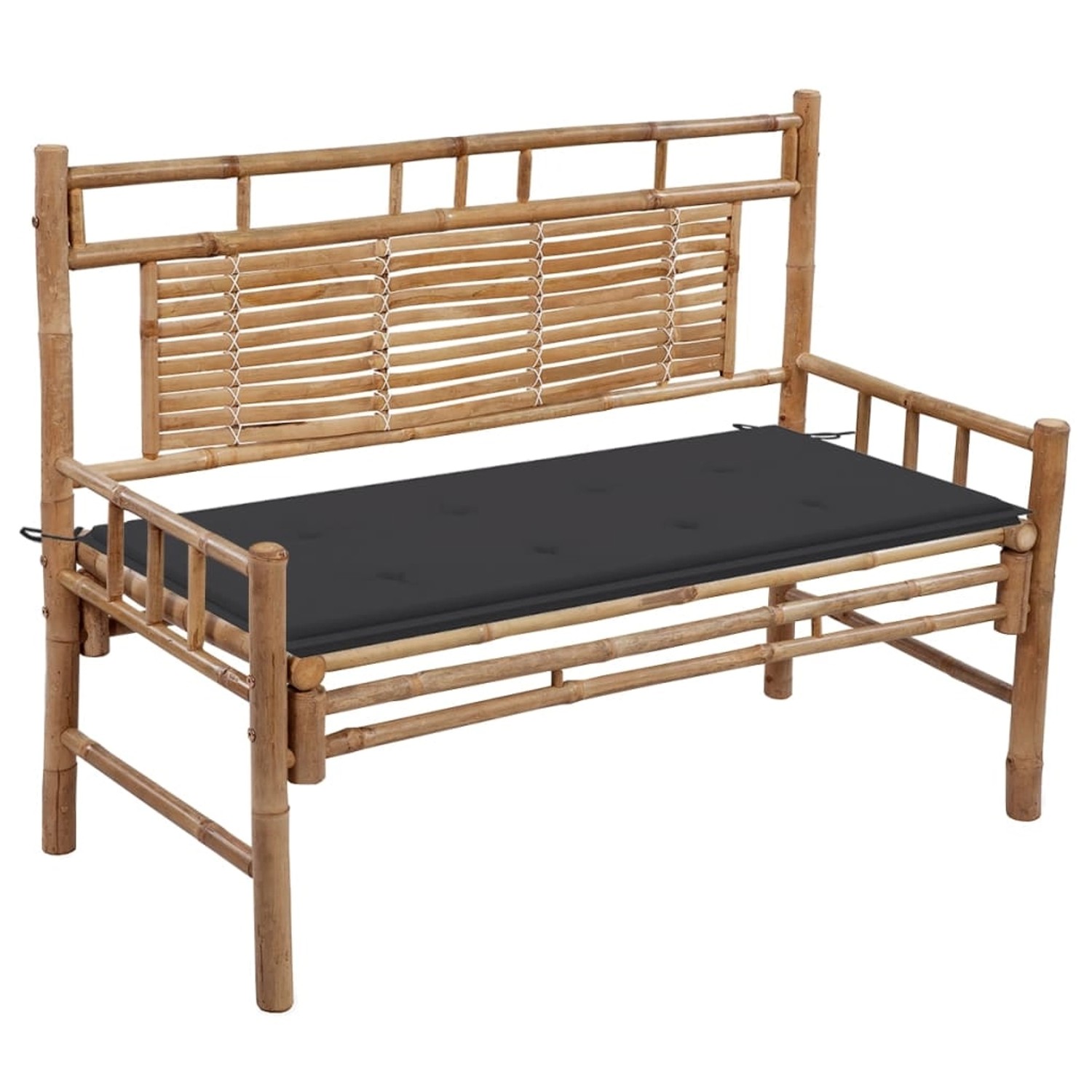 furnicato Gartenbank mit Auflage 120 cm Bambus günstig online kaufen