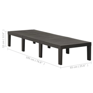 Anthrazitfarbene vidaXL Sonnenliege aus Kunststoff, ideal für Garten und Terrasse.