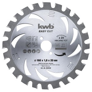 kwb Akku Kreissägeblatt 184mm, 30 Zähne, für Holz, Metall & Kunststoff. Universell einsetzbar.