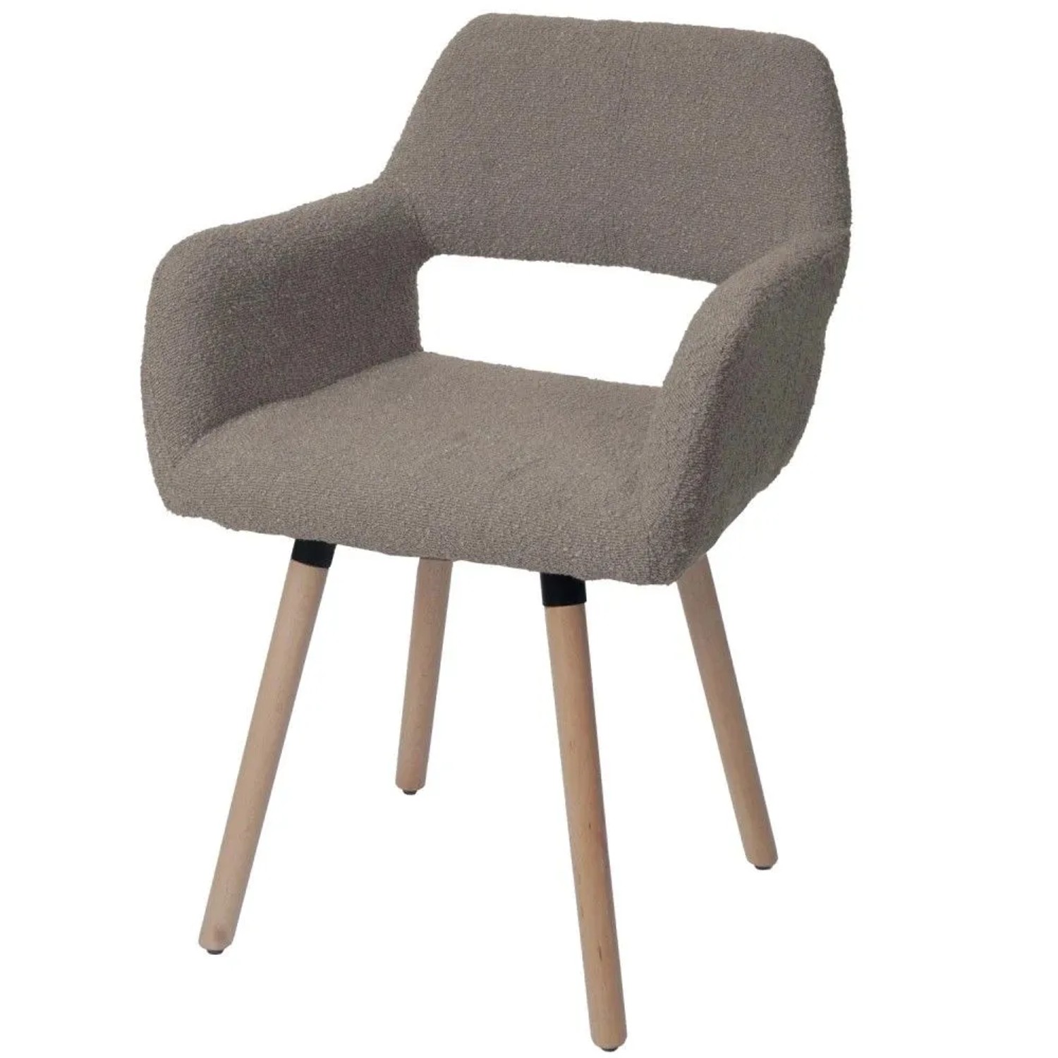MCW Esszimmerstuhl A50 II Taupe Stoff/Textil Boucle 450g/m²