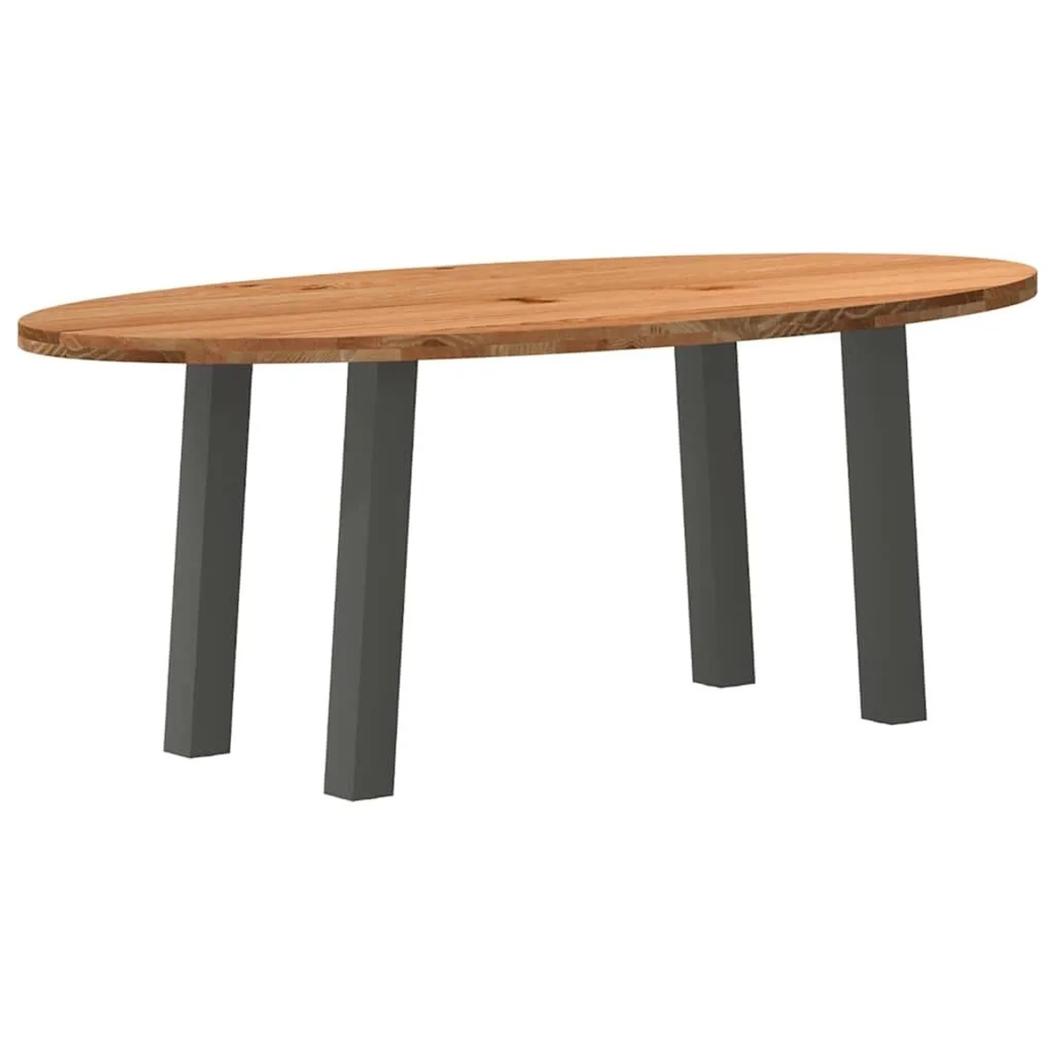 vidaXL Esstisch Hellbraun 200x100x74 cm Massivholz Eiche Oval 3305313 günstig online kaufen