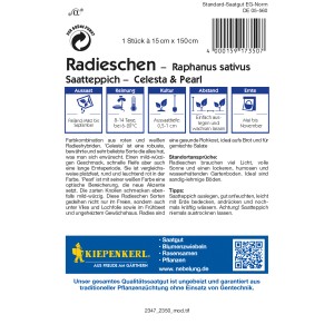 Kiepenkerl Radieschen Celesta & Pearl Saatteppich. Rote und weiße Radieschen für den Garten.