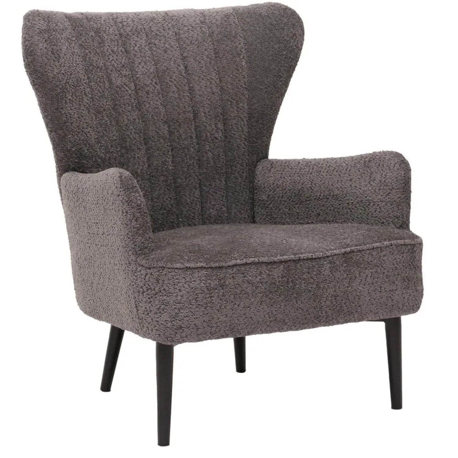 MCW Lounge-Sessel K37 Stoff Chenille 500g/m² Dunkelgrau