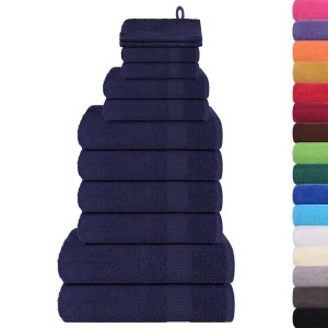vidaXL 12-Tlg Handtuch-Set Marineblau 360 g/m² 100% Baumwolle 137100