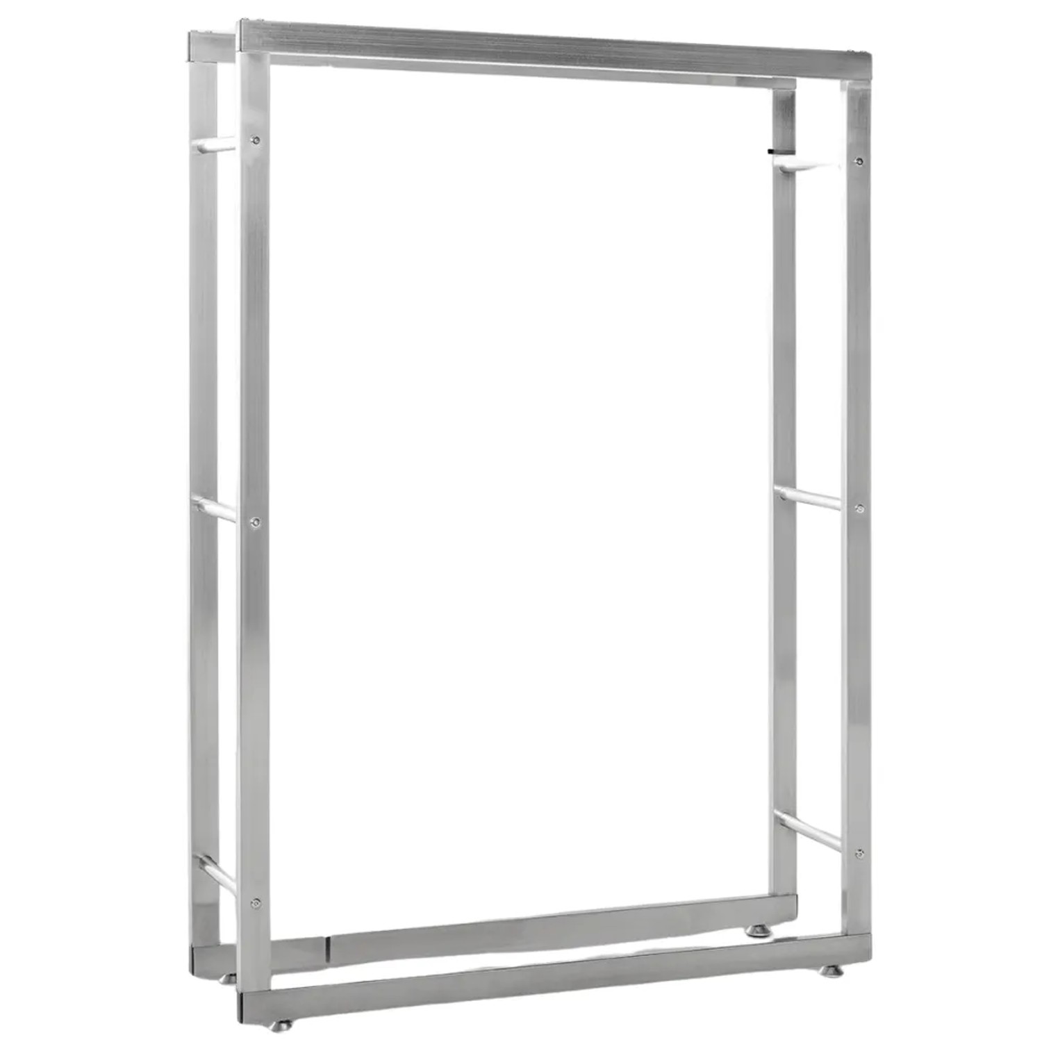 DELUKE Kaminholzregal Innen Metall SATLO Brennholzregal Innen Kaminholzständer Feuerholzregal Edelstahl 25x100x125cm