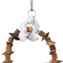 Trixie Bogenschaukel Natural Living, Vogelspielzeug aus Naturholz und Baumwollseil.