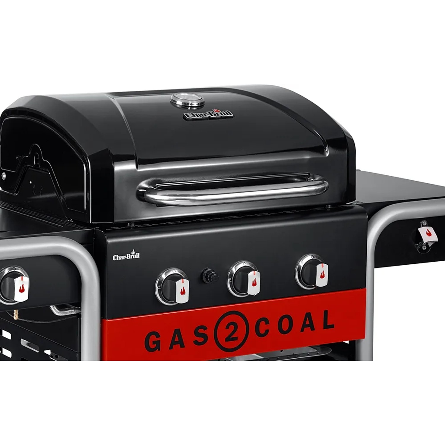 Char-Broil Gas2Coal 330 Kombigrill mit 3 Brennern und Seitenbrenner, Grill