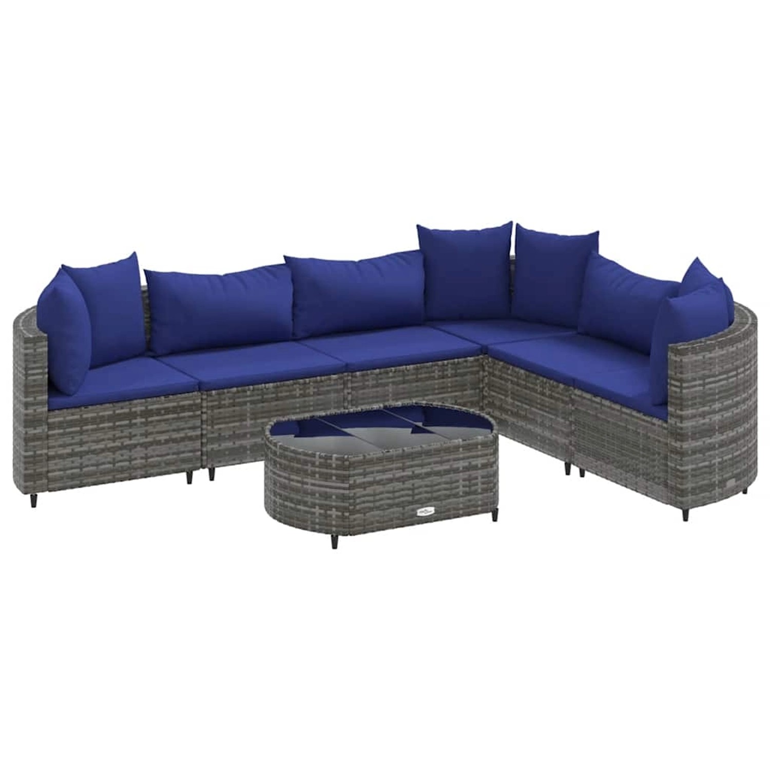 vidaXL 7-Tlg Garten-Sofagarnitur mit Kissen Grau Poly Rattan 3308383 günstig online kaufen