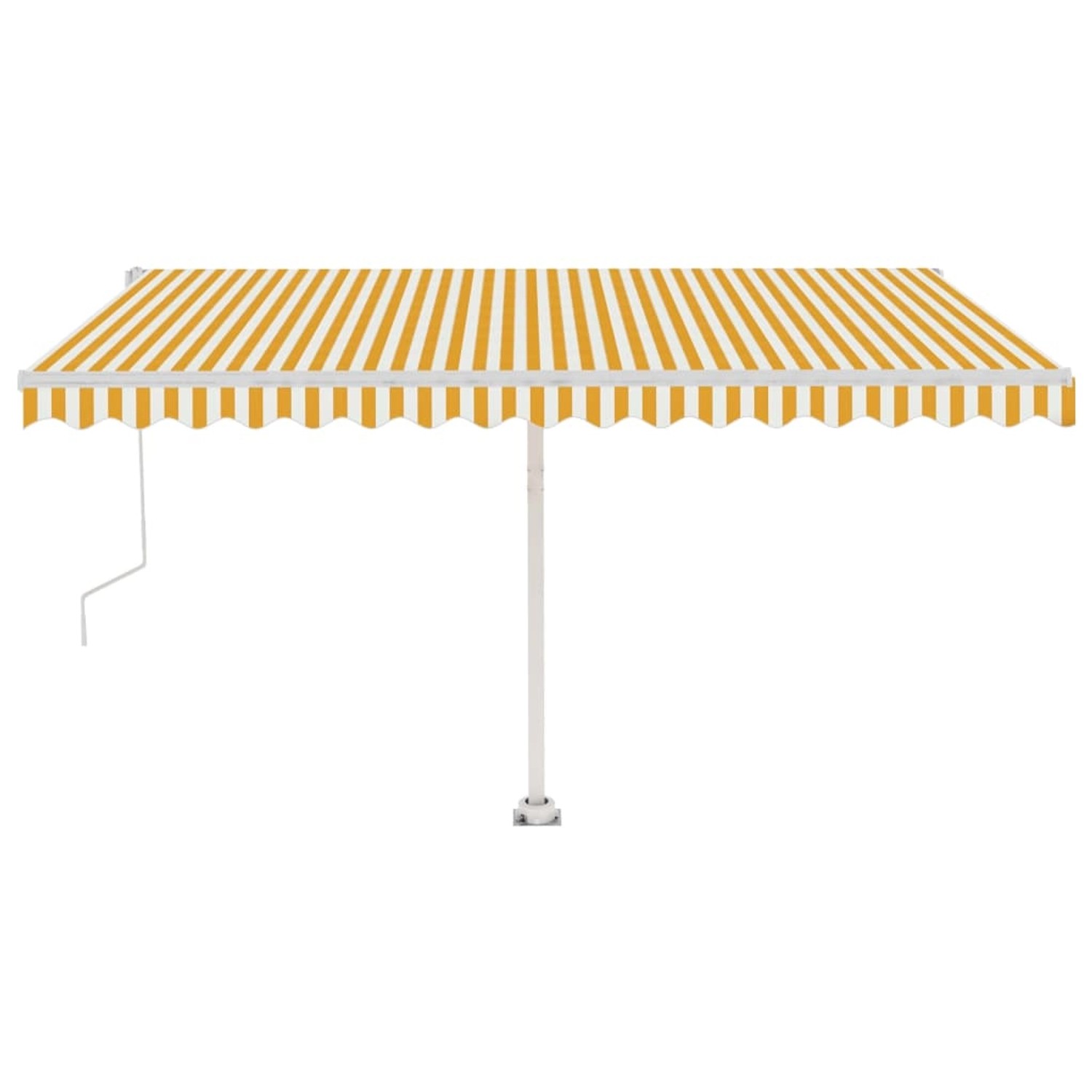 furnicato Standmarkise Automatisch 450x350 cm Gelb/Weiß günstig online kaufen