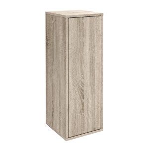 Fackelmann Midischrank Compact Line in Sonoma Eiche, Badmöbel mit 1 Tür und Softclose.