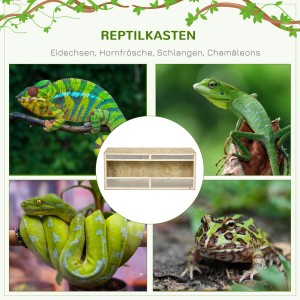 PawHut Terrarium 120x50x50cm mit Lüftungsgitter, geeignet für Reptilien und andere Tiere.
