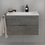 Steinkamp Waschtischunterschrank Living 2.0 Oxid Dunkelgrau mit GROHE Essence Waschtisch 80 cm.