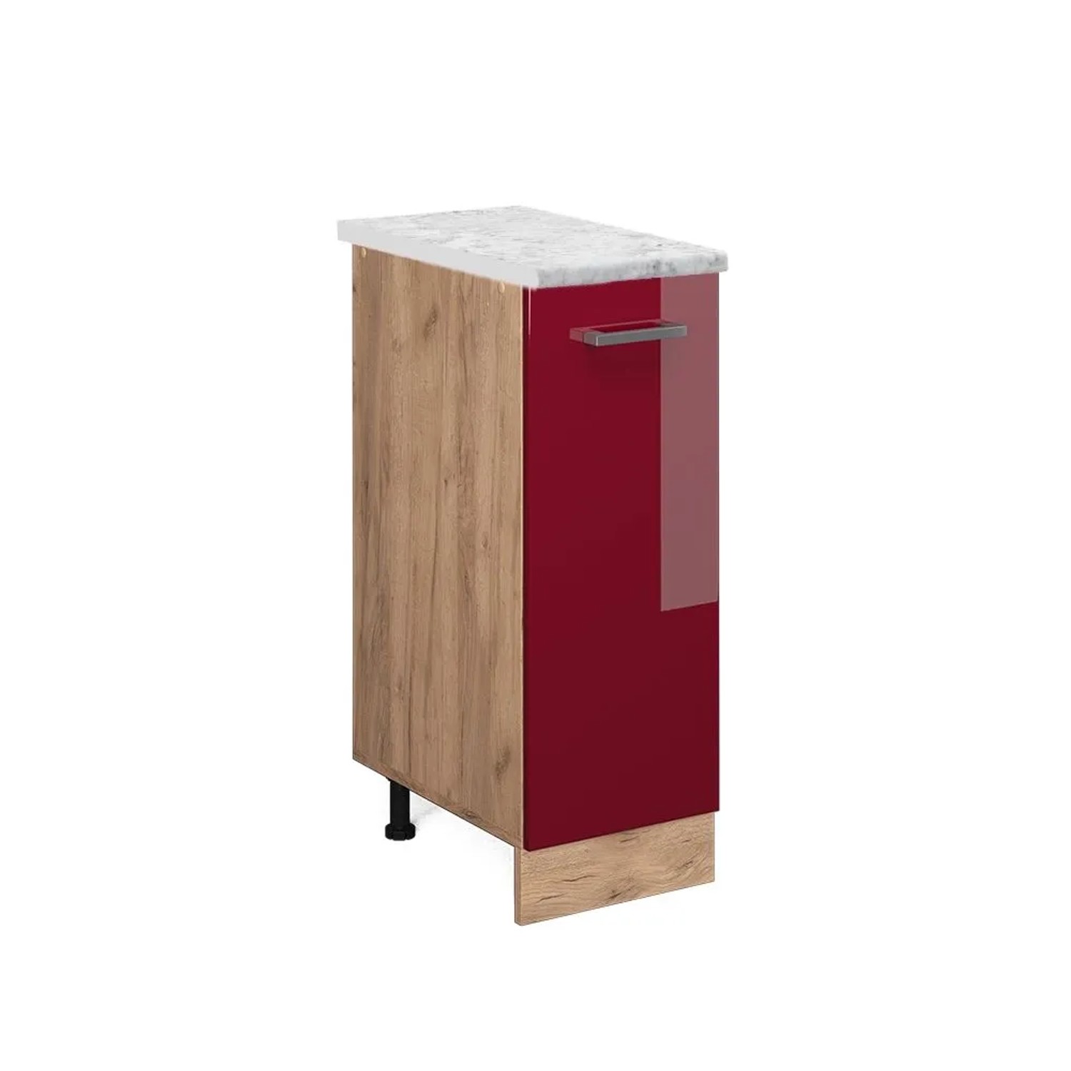 Vicco Apothekerschrank R-Line Rot Hochglanz 30 x 82 AP Marmor Opt2