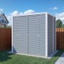 Graues Bertilo Holz-Gartenhaus Box 208x157cm im Garten. Weekendhaus mit Doppeltür.