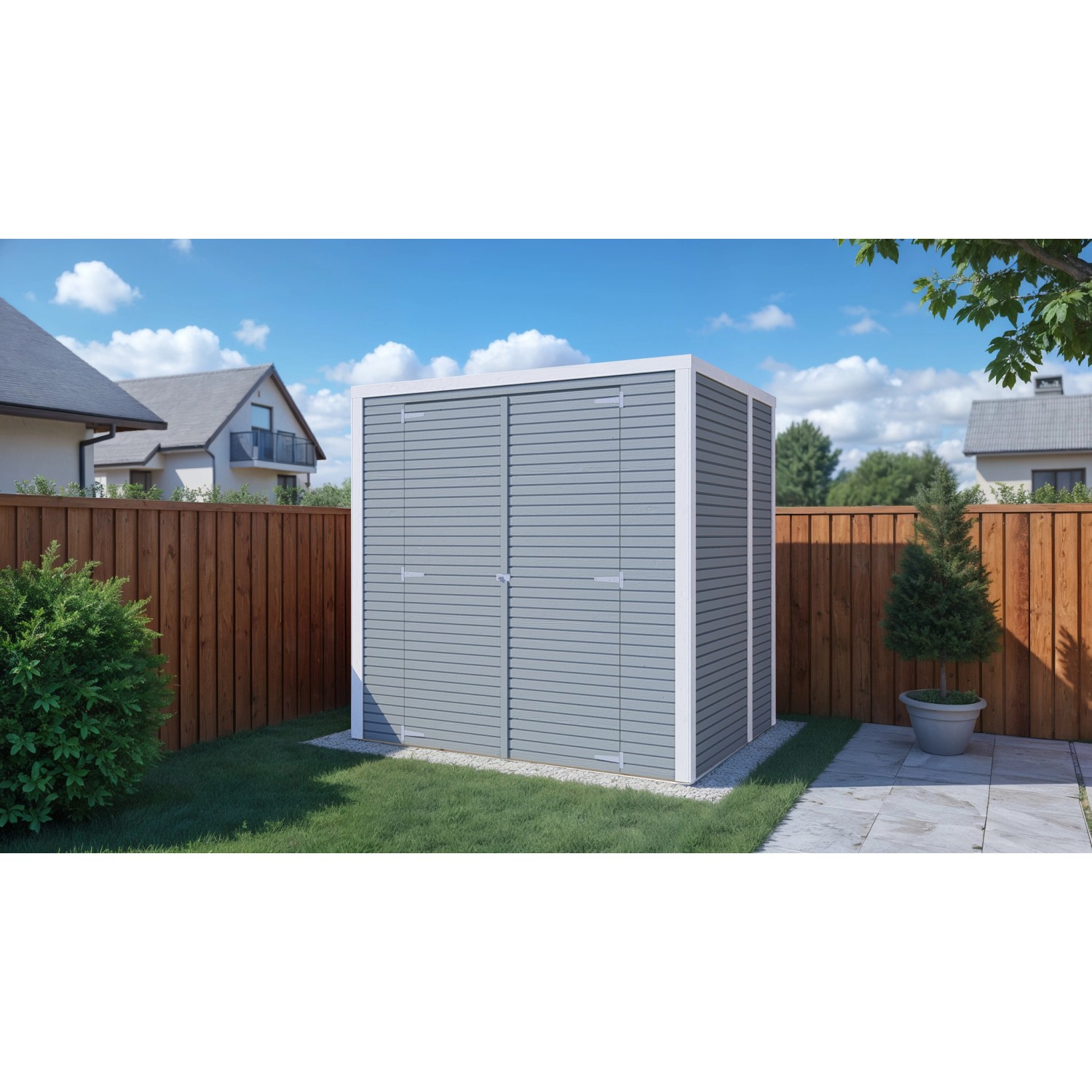 Bertilo Holz-Gartenhaus Box 2 Grau 208 cm x 157 cm FSC®